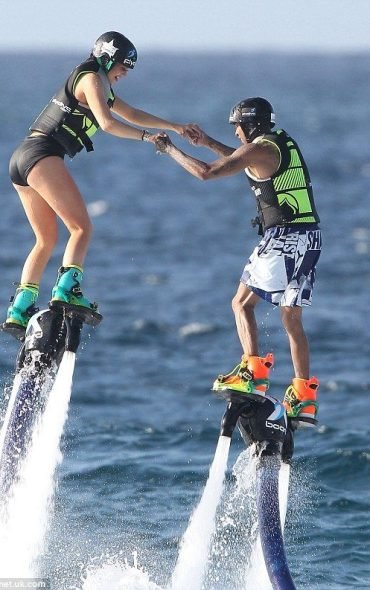 Kylie Jenner and Tyga hold hands while jetpacking in St_ Barts